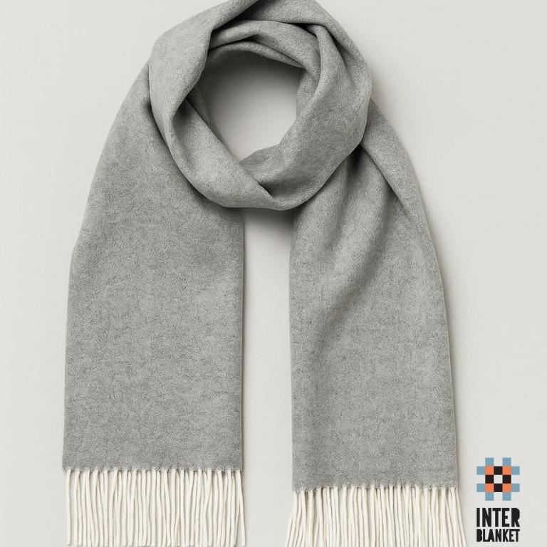 Wide Luxury Scarf: Cashmere And Merino Wool In Elegant Gray