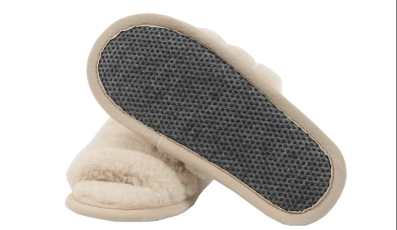 Wool Slippers With Open Toe – Ecru