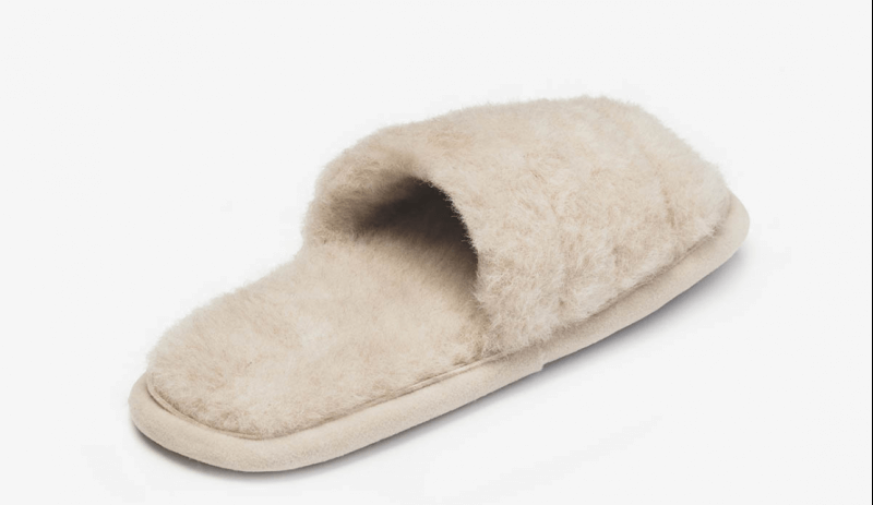 Wool Slippers With Open Toe – Ecru