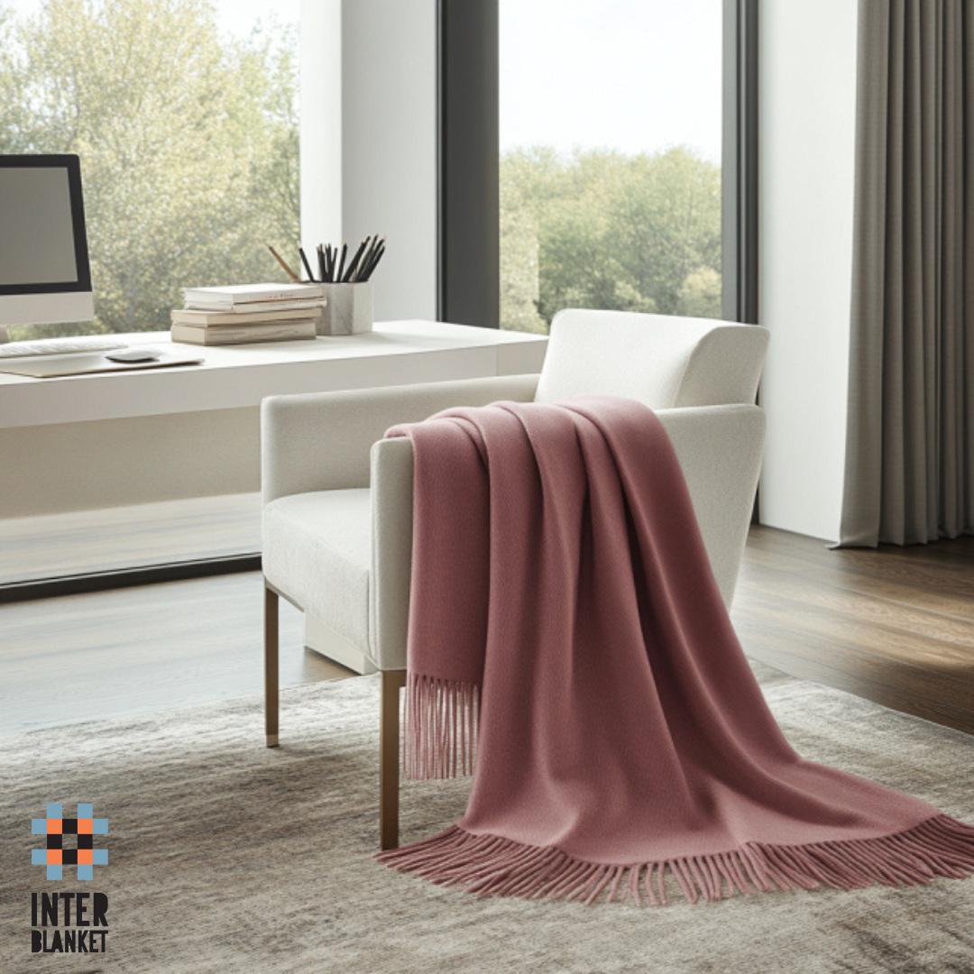 Луксозно Одеяло От 100% Мериносова Вълна – Меко И Топло – 150X200 См – С Елегантни Ресни