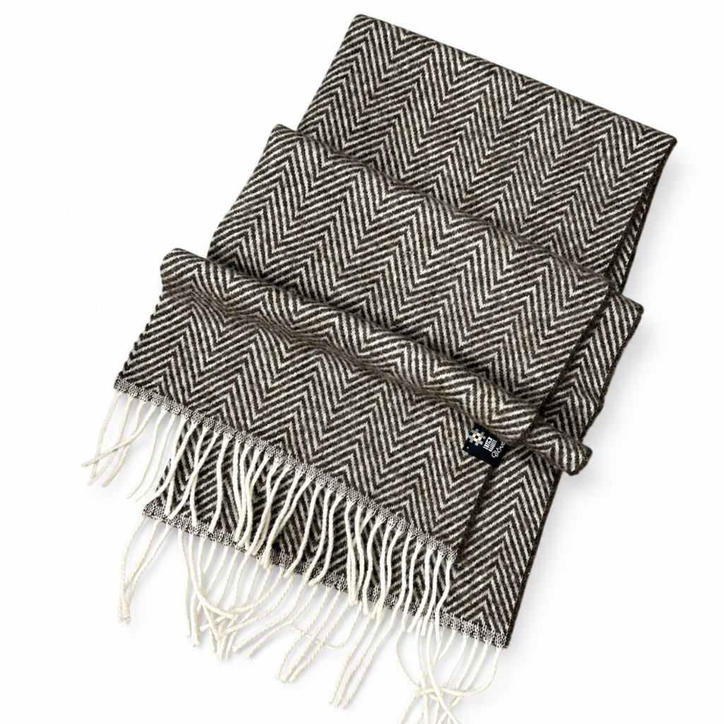 100% Вълнен Шал „Рибена Кост“ 35×200 См – Inter Blanket