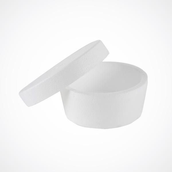 Кръгла Стиропорена Кутия За Сладолед Ø18 См – Вътрешен Ø16 См (100 Бр. В Кашон)