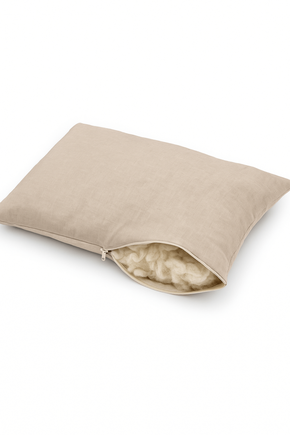 Възглавница 50×70 См С 100%Мерино Вълнен Пълнеж И Ленен Калъф С Цип – Ръчно Изработена В България