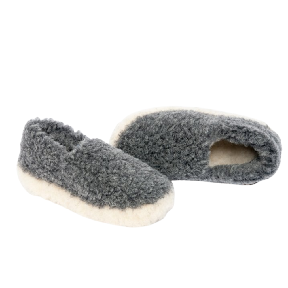 Graphite Grey 100% Wool Slippers