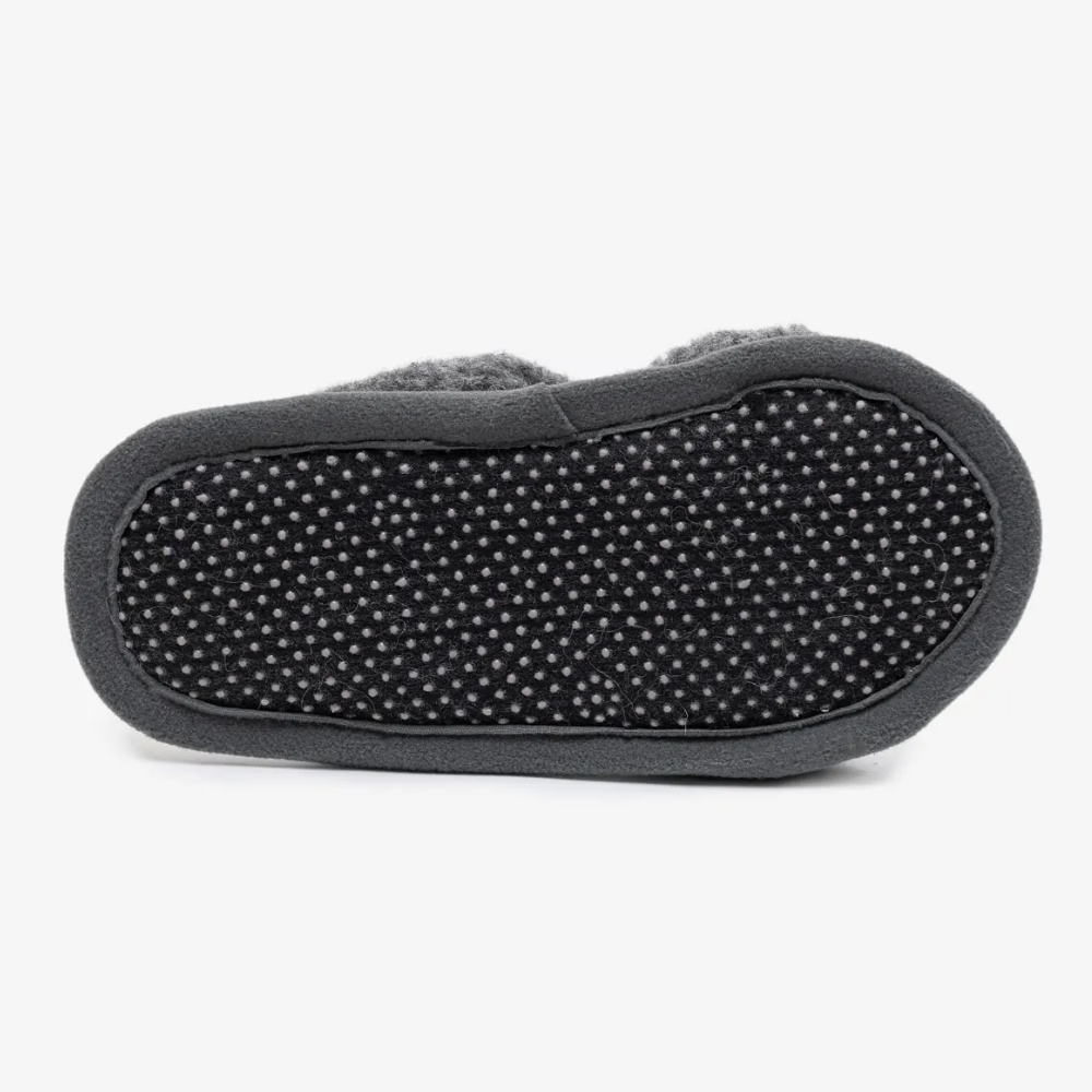 Wool Slippers With Open Toe – Melange Grey