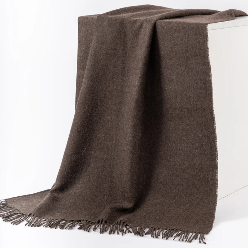 Луксозно Одеяло От 100% Бейби Алпака Вълна – Кафяв | 130×180 См, 500 Г