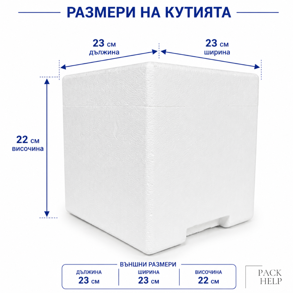 Медицинска Термо Кутия От Стиропор 23X23X22 См – Eps Изотермична Кутия За Лекарства И Ваксини