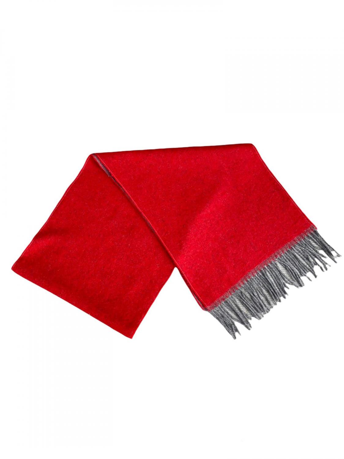 Reversible Merino Wool Scarf: Luxurious Warmth And Style In Vibrant Red And Sophisticated Grey