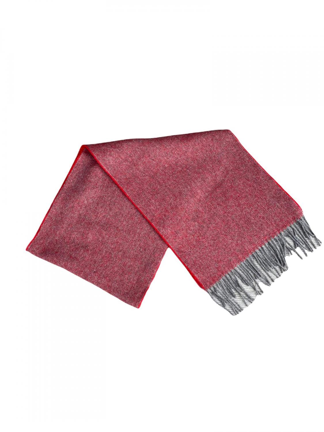 Reversible Merino Wool Scarf: Luxurious Warmth And Style In Vibrant Red And Sophisticated Grey