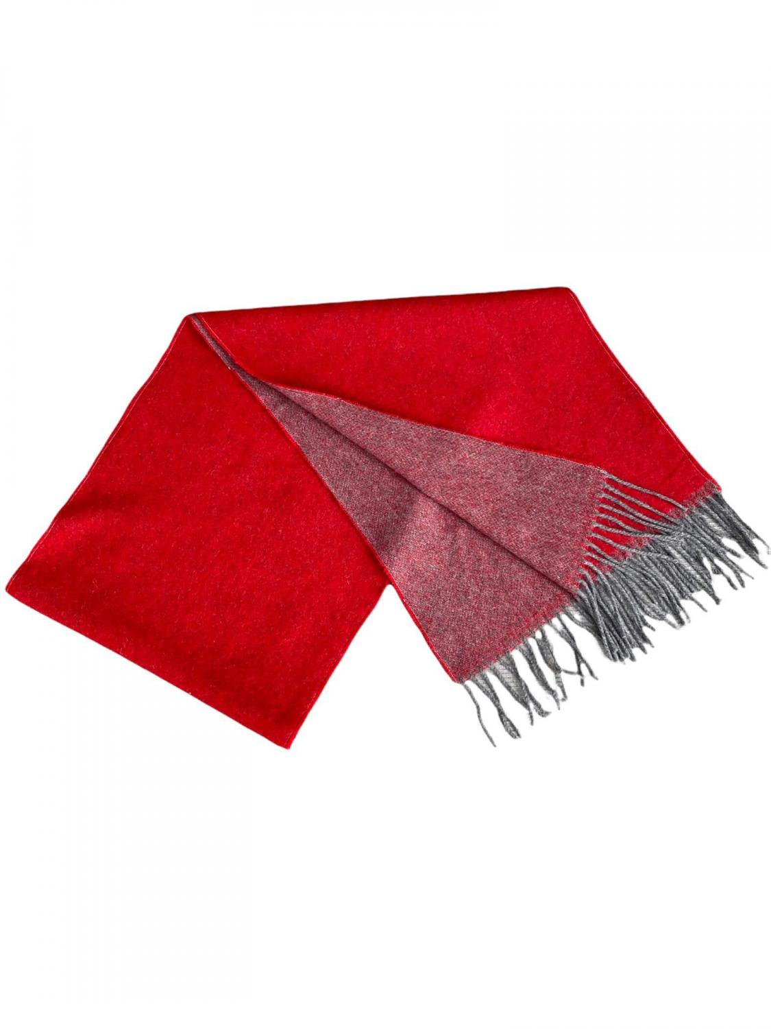 Reversible Merino Wool Scarf: Luxurious Warmth And Style In Vibrant Red And Sophisticated Grey
