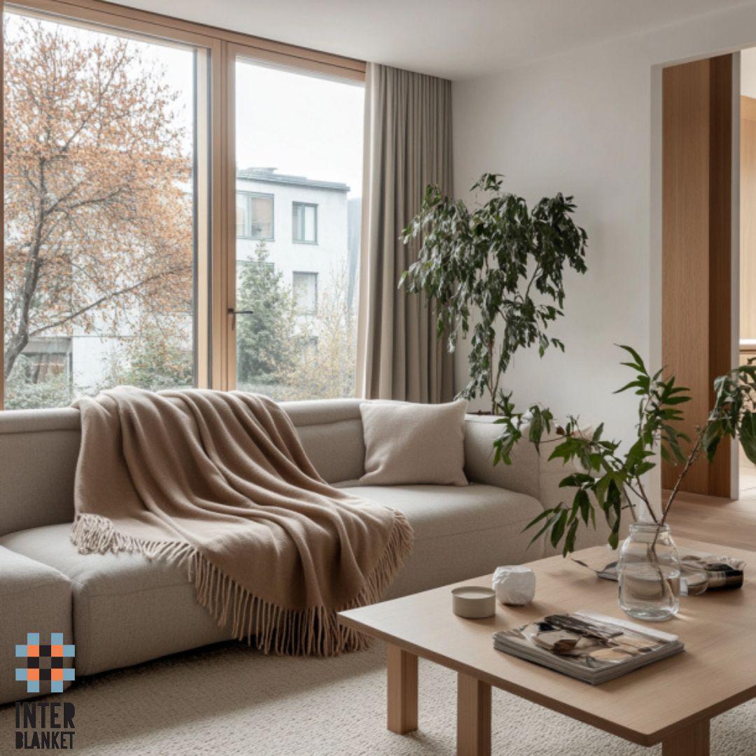 Elegant 100% Merino Wool Blanket – Soft & Warm (140X200 Cm, Camel Color)