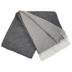 Luxury Cashmere & Merino Wool Blanket – 140X200 Cm | Two-Tone Dark & Light Grey | Soft And Warm