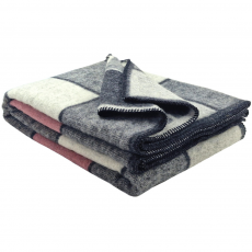Premium Wool Blanket – 100% Pure New Wool, Checked Design, 150×200 Cm, 450 G/M²