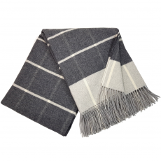 Cashmere-Merino Wool Scarf In Elegant Grey Stripes