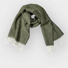 Wool Scarf 100% Natural: Timeless Elegance With Geometric Design