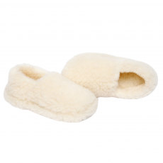 Natural White 100% Wool Slippers