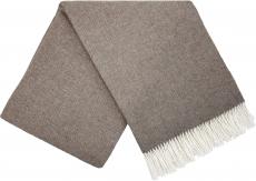Луксозно Одеяло От Мериносова Вълна И Кашмир – 140/200 См | Кафяв С Фин Рибена Кост Мотив