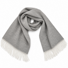 Light Grey Merino Wool & Cashmere Scarf – 35×200 Cm