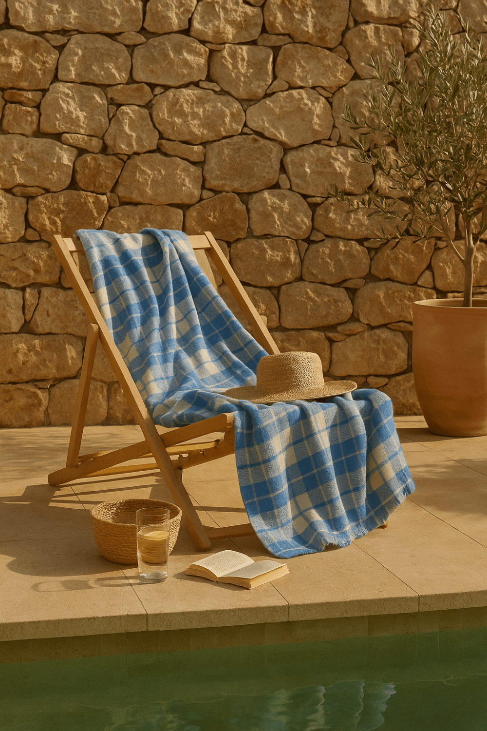 Natural Cotton Plaid Blanket