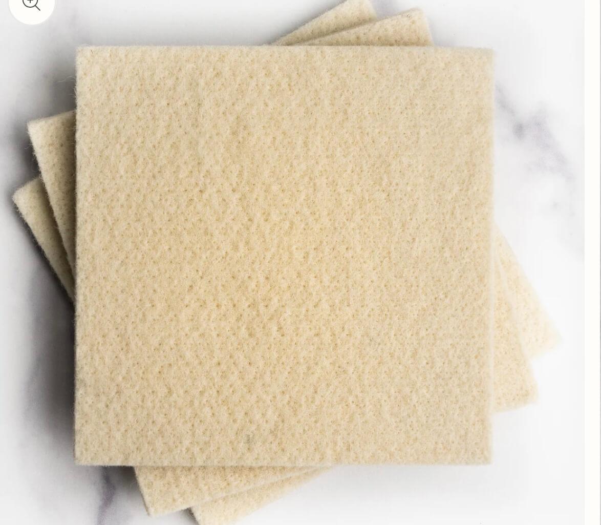 Natural Wool Sponges – 4 Pack | Eco-Friendly & Biodegradable Cleaning Pads