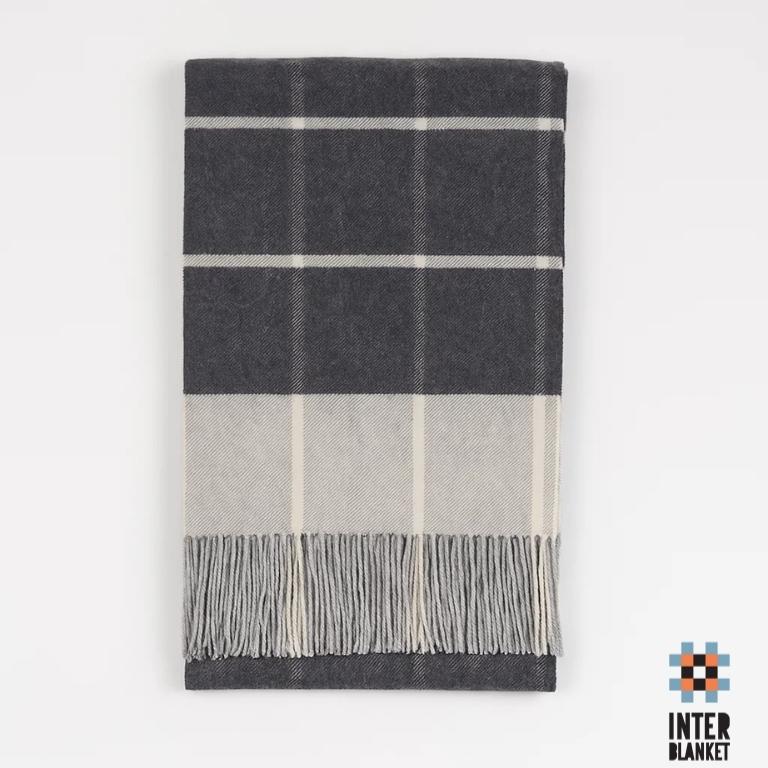 Cashmere-Merino Wool Scarf In Elegant Grey Stripes