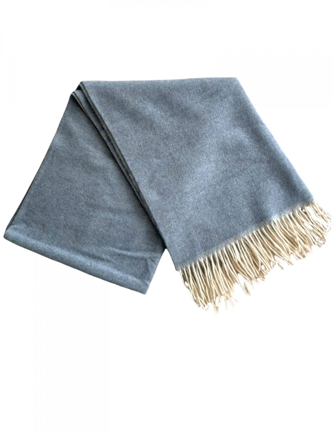 Двулицев Шал От Кашмир И Мерино С Ресни