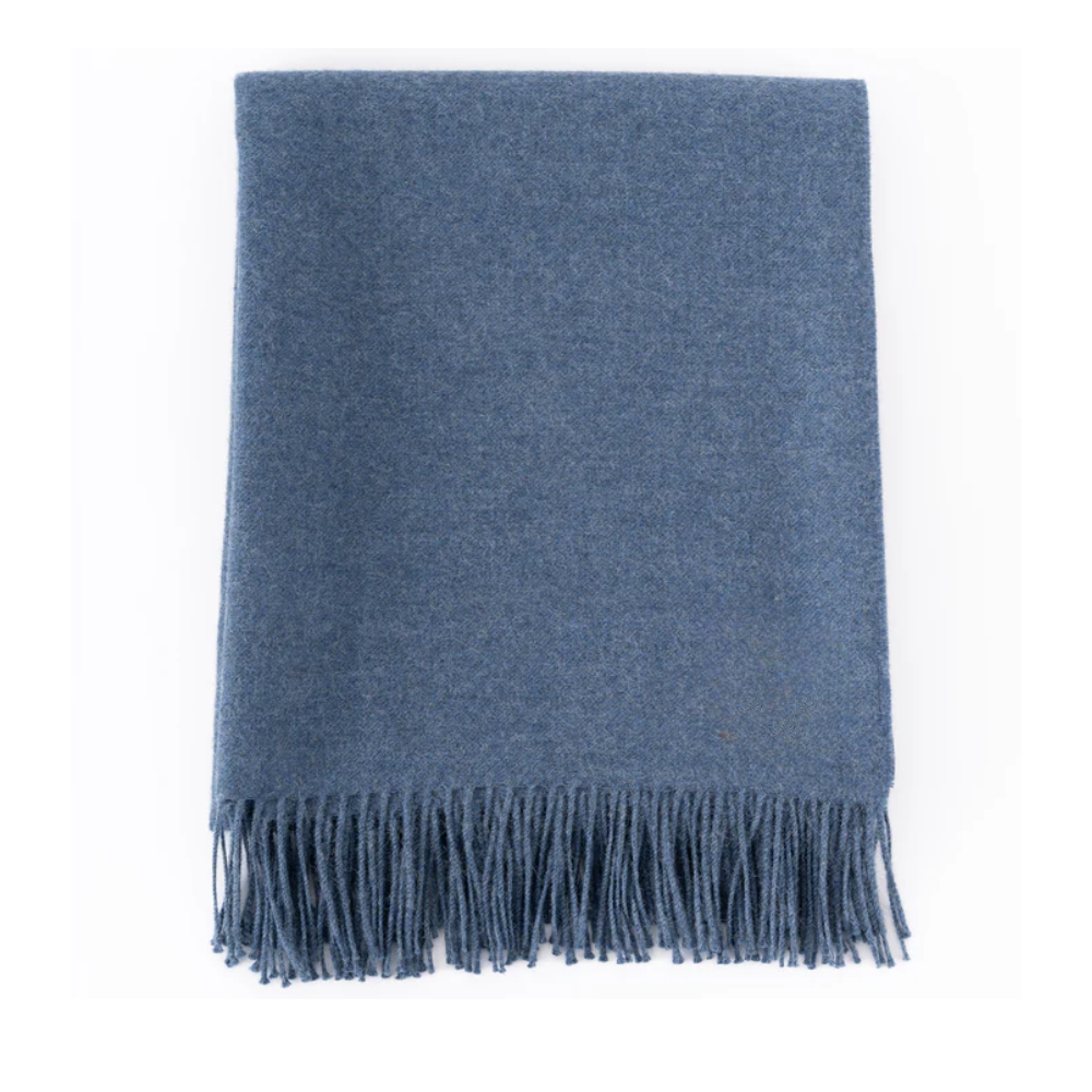 Луксозно Одеяло От 100% Бейби Алпака Вълна – Син Цвят | 130×180 См, 500 Г