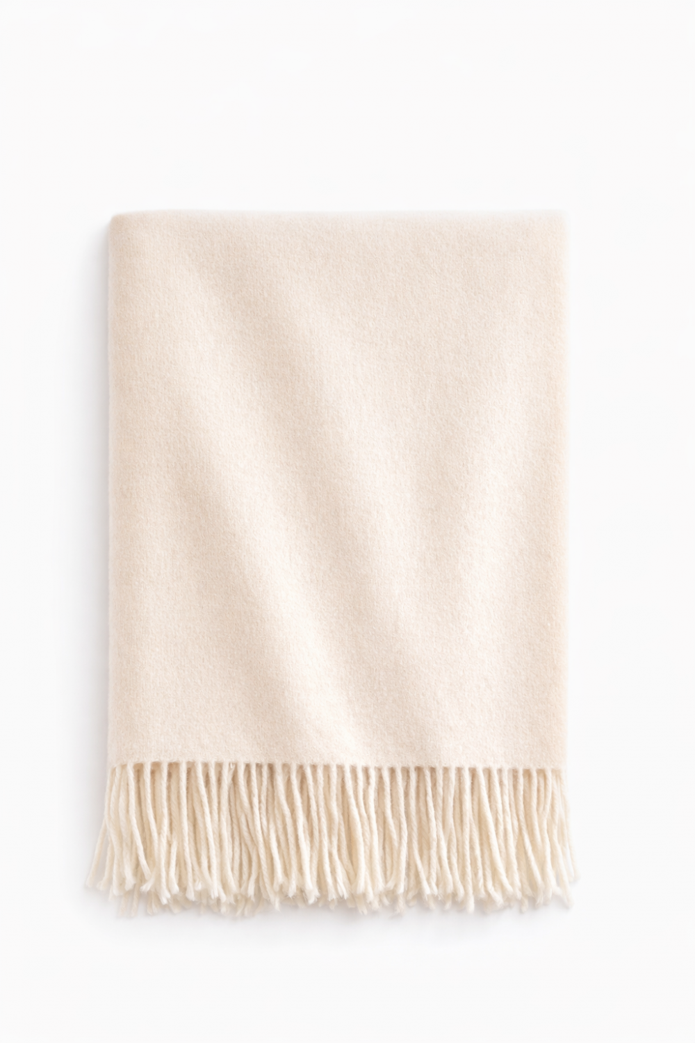Luxury 100% Baby Alpaca Wool Blanket – White | 130×180 Cm, 500 G