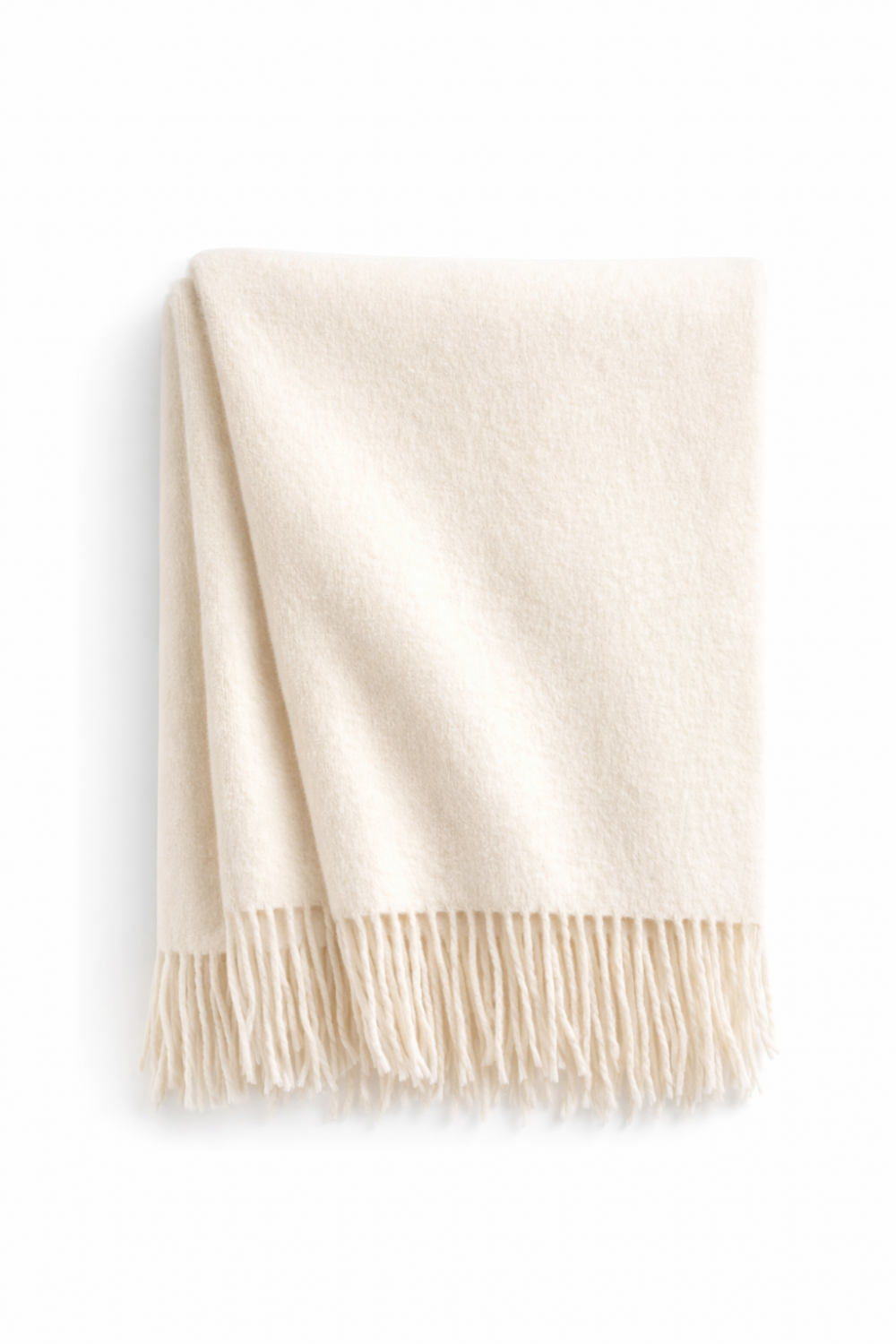 Luxury 100% Baby Alpaca Wool Blanket – White | 130×180 Cm, 500 G
