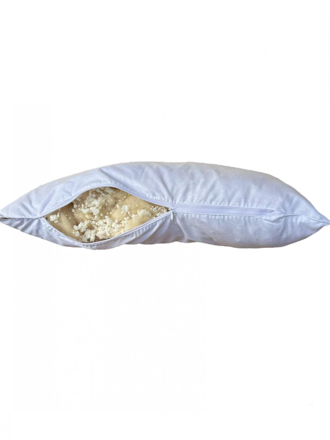 Възглавница За Спане На Една Страна – 50 % Мерино Вълна & 50 % Естествен Латекс Люспи – 75×45 См