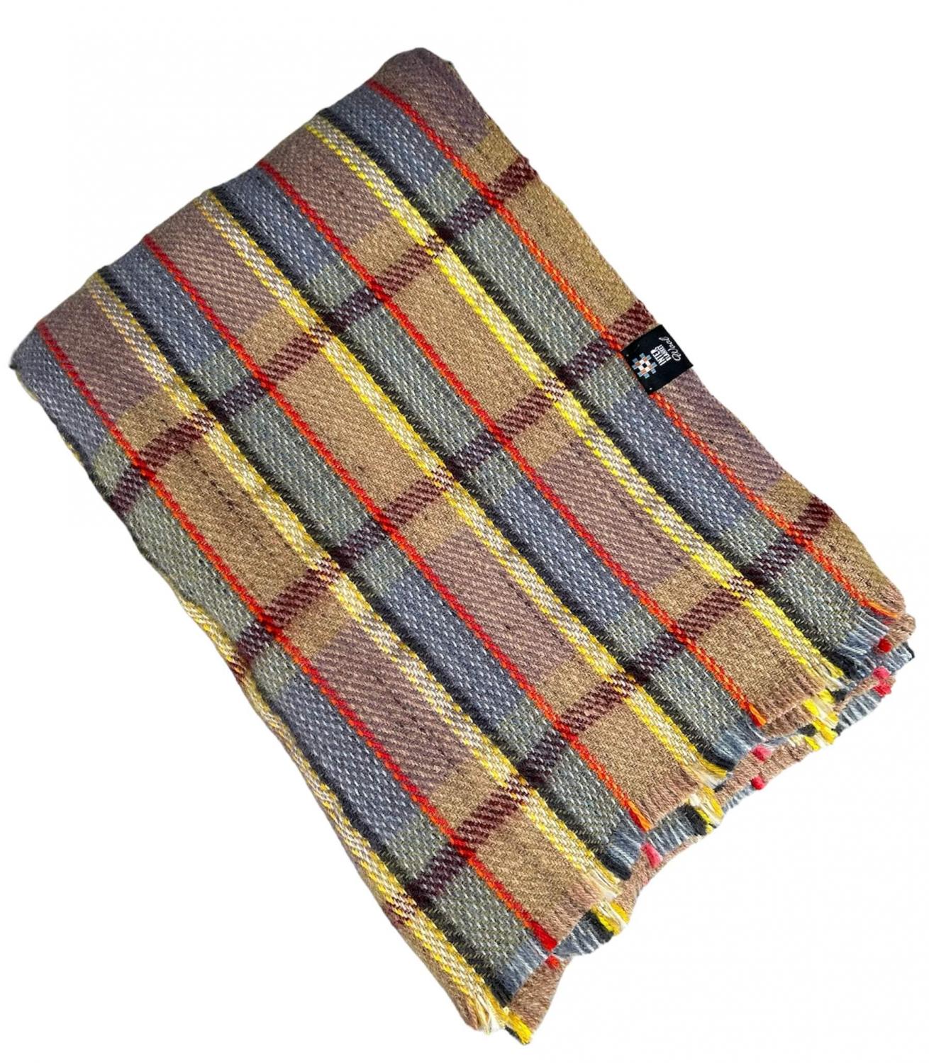 100% Wool Blanket: Vintage Elegance With Traditional Plaid Design