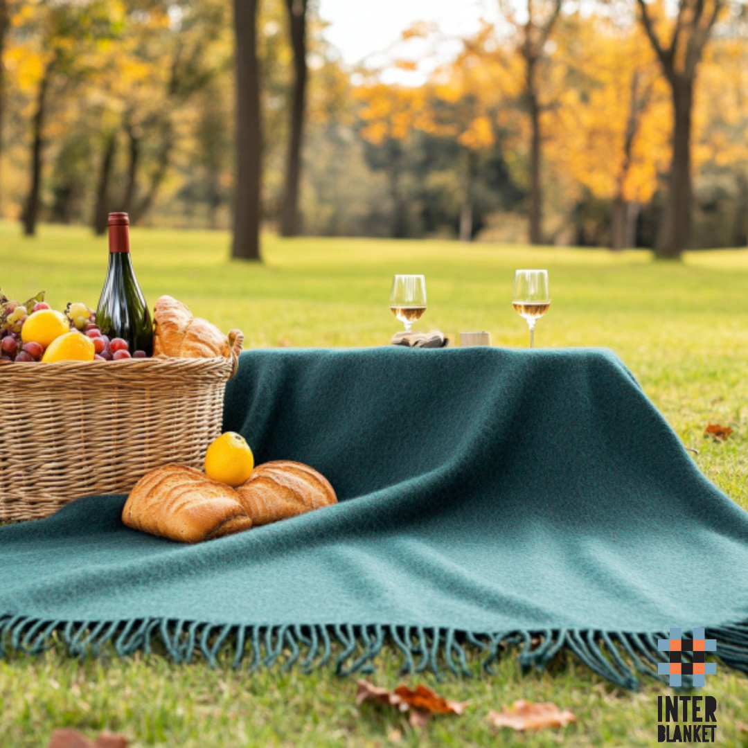 Luxury 100% Merino Wool Blanket With Fringe - Dark Green, 150X200 Cm, Super Soft And Warm