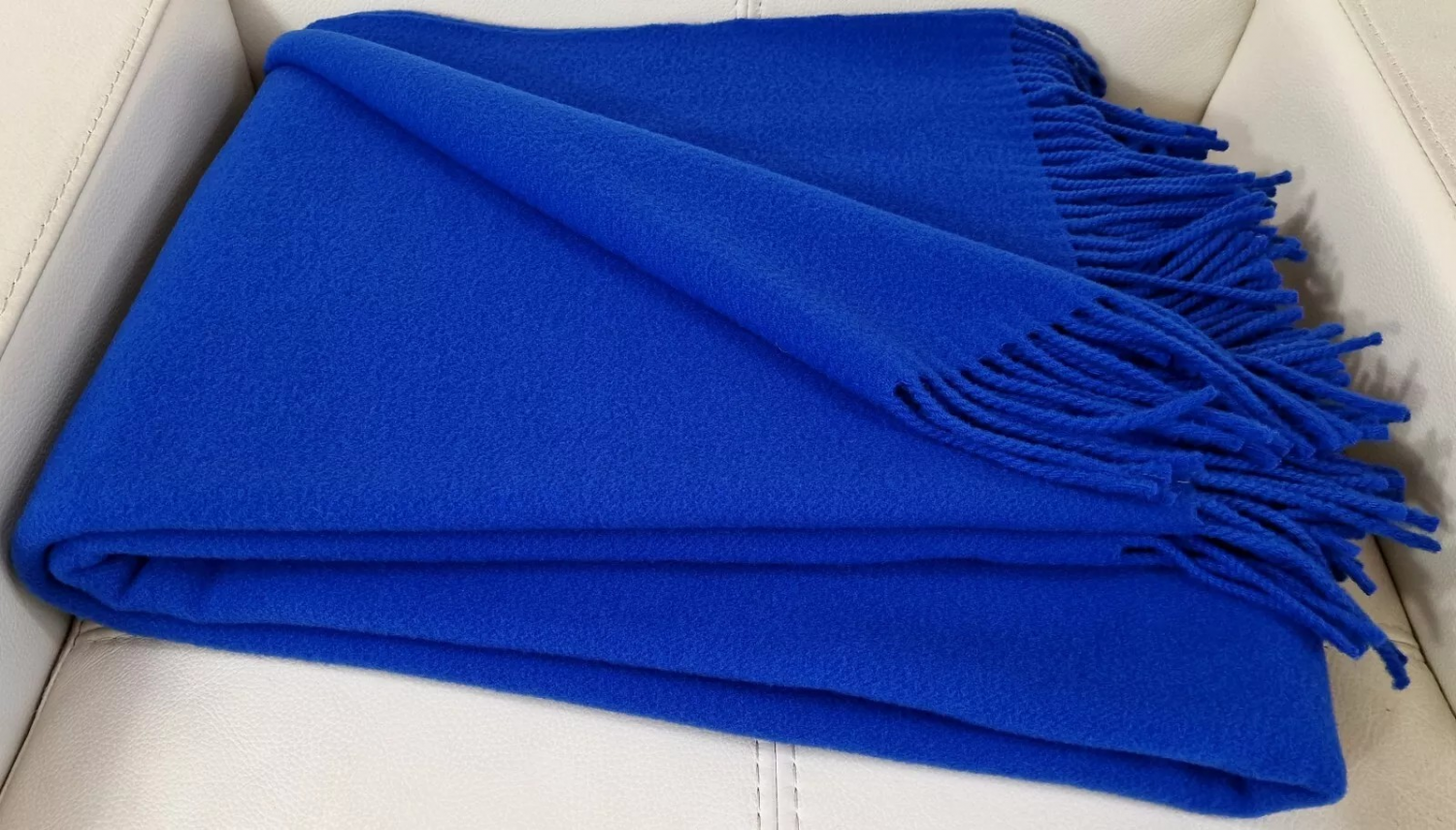 Кралскосиньо Одеяло От 100% Мерино Вълна 150X200 См