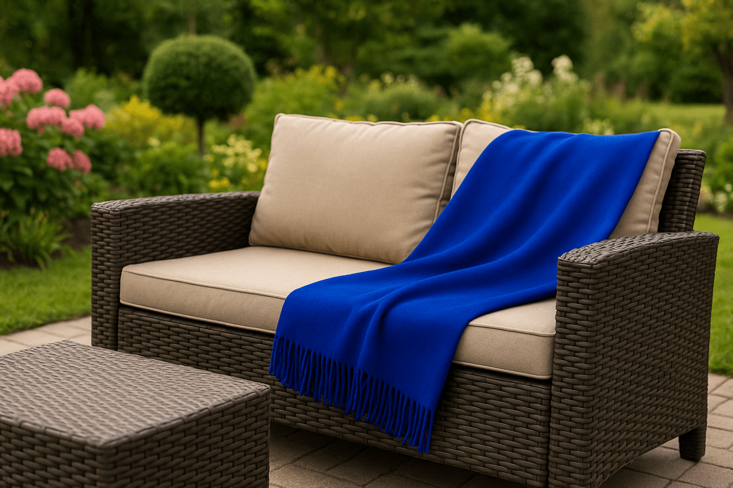 Кралскосиньо Одеяло От 100% Мерино Вълна 150X200 См