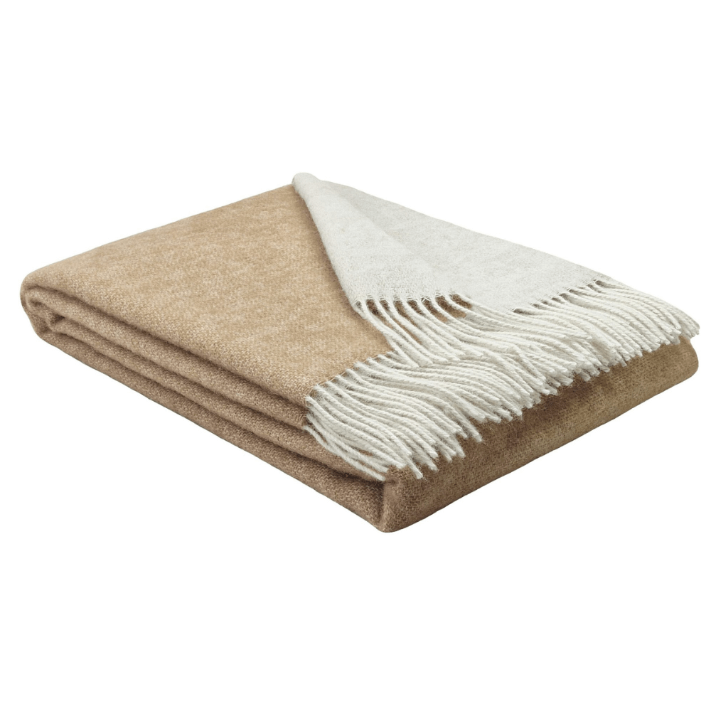 Premium 100% Wool Blanket 150X200 Cm – Soft, Warm & Natural Throw With Fringes