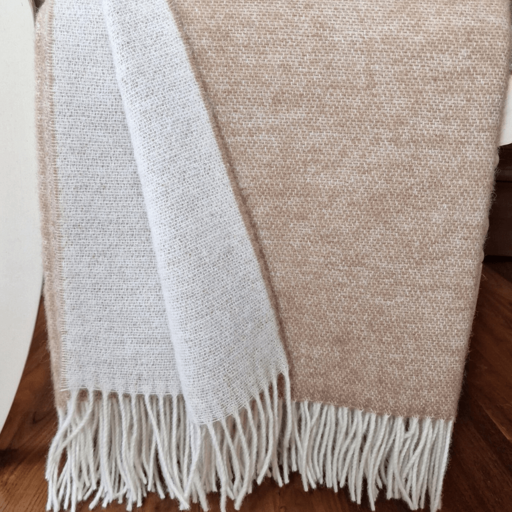 Premium 100% Wool Blanket 150X200 Cm – Soft, Warm & Natural Throw With Fringes
