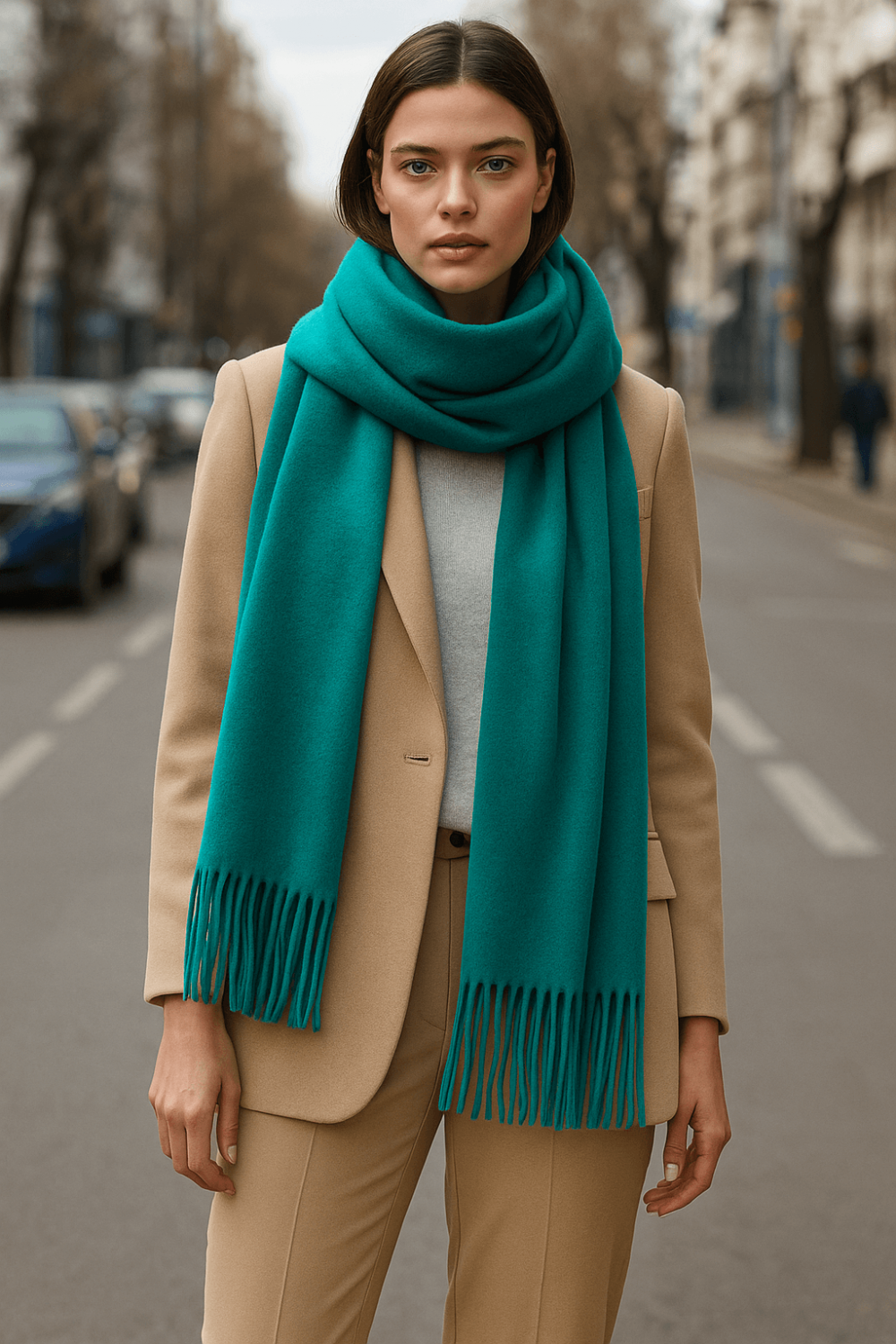 Стилен Мерино Вълнен Шал