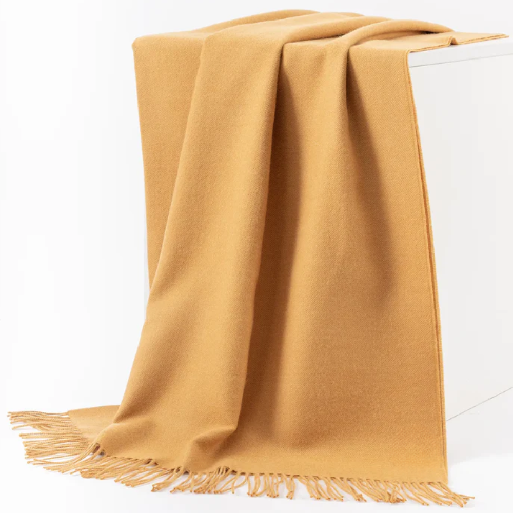 Луксозно Одеяло От 100% Бейби Алпака Вълна – Жълт Цвят | 130×180 См, 500 Г