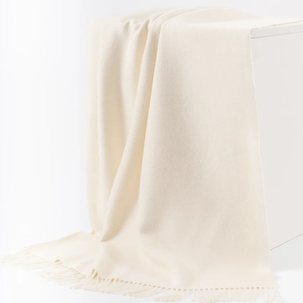 Луксозно Одеяло От 100% Бейби Алпака Вълна – Бяло | 130×180 См, 500 Г