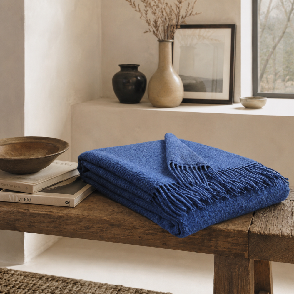 Natural Wool Blanket 150×200 Cm – 100% Pure Wool, Soft & Warm Throw