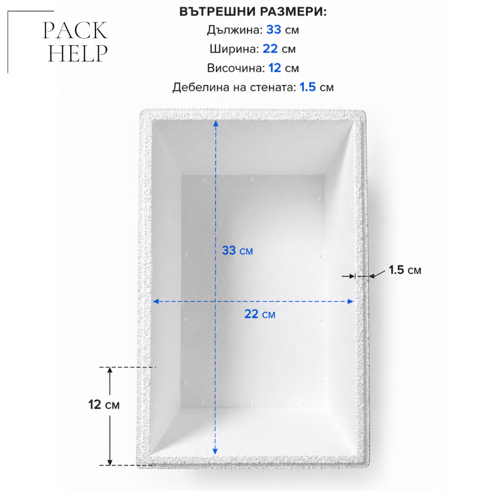 Термо Кутия От Стиропор 36X25X17 См – Лека И Здрава Изотермична Кутия За Съхранение И Транспорт