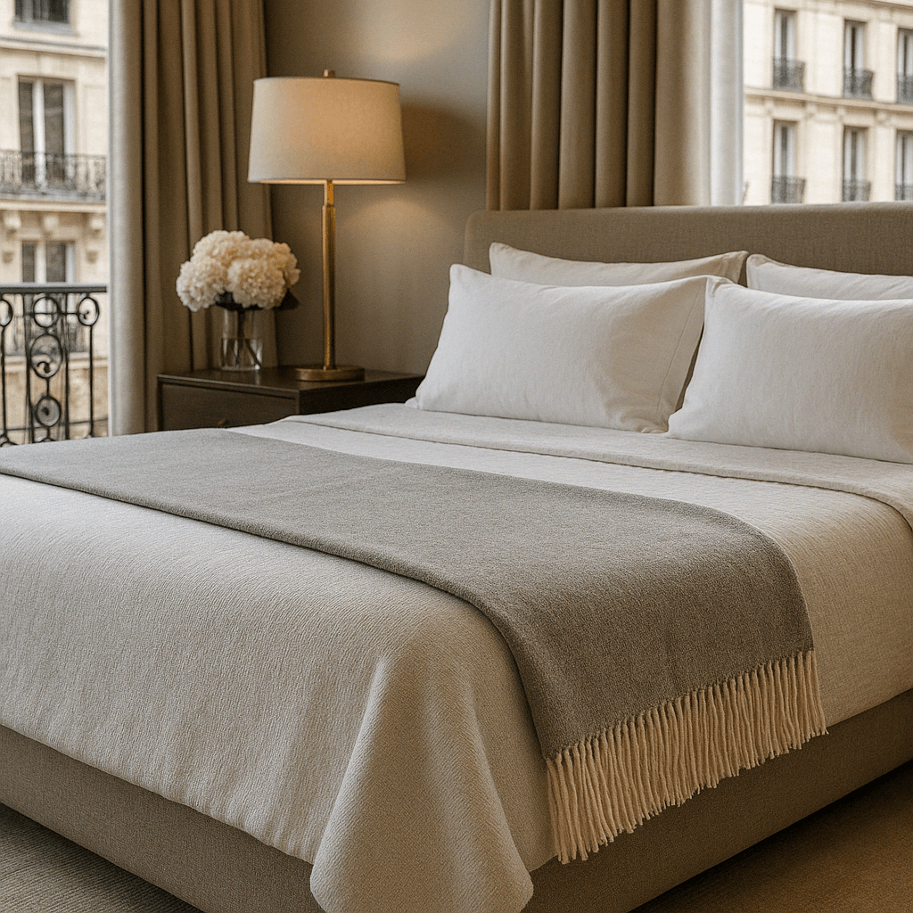 Луксозно Кашмирено Одеяло В Светлосиво – 140X200 См | Меко, Топло И С Елегантни Ресни