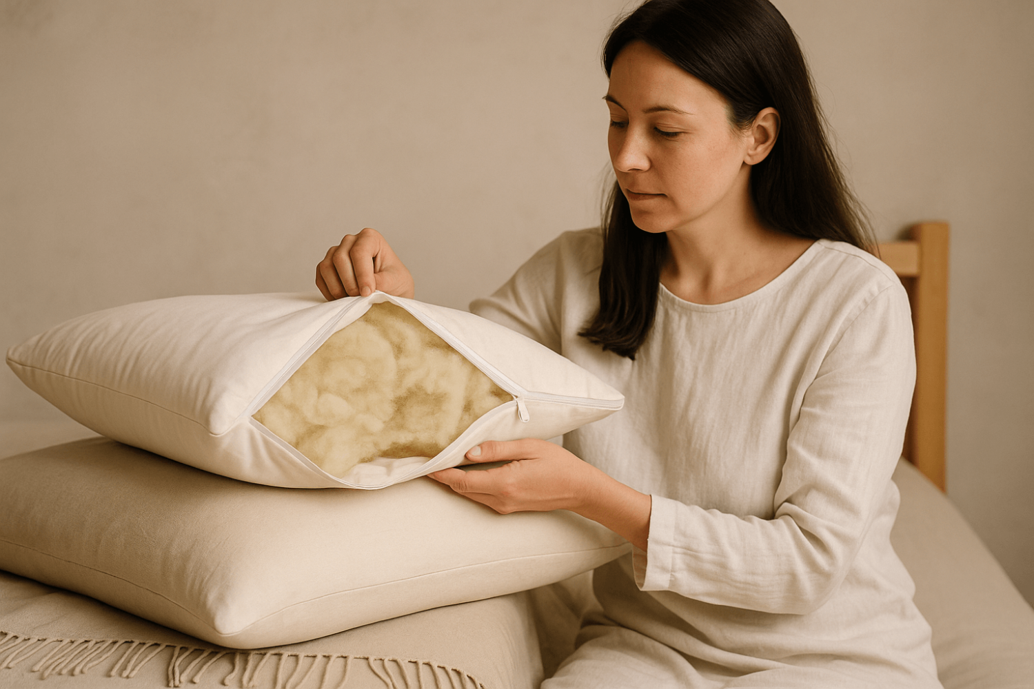 100% Merino Wool Filled Pillow – Soft, Breathable Comfort (50X70 Cm / 19.7