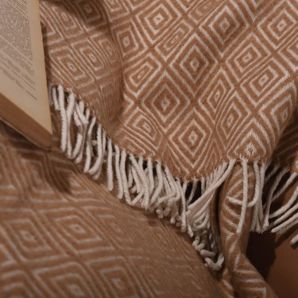 Natural Wool Blanket Throw Verona Style