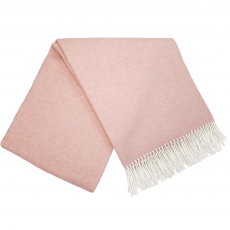 Cashmere Blanket – Solid Pink With White Fringes – 140X200 Cm