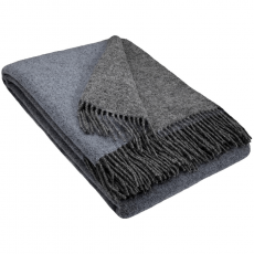 Wool Blanket In Dark Grey And Blue-Grey – 150×200 Cm | Reversible, Soft & Warm