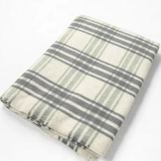 100% Памучно Одеяло 150X200 См – Бяло Със Сиви Райета, Меко И Дишащо